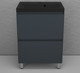 Миниатюра изображения товара Тумба с умывальником Symbolite Манхэттен 60 Plus 2 ящика + Asti 60x45 (графит/антрацит)