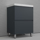 Миниатюра изображения товара Тумба с умывальником Symbolite Манхэттен 60 Plus 2 ящика + Asti 60x45 (графит/серый шелк)