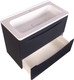Миниатюра изображения товара Тумба с умывальником Symbolite Бергамо мини 70 Люкс Plus 2 ящика + Каре Люкс Мини 70х35 (подвесная, черный)