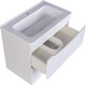 Миниатюра изображения товара Тумба с умывальником Symbolite Бергамо мини 90 Люкс Plus 2 ящика + Каре Люкс Мини 90х35 (подвесная, белый)