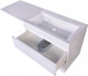 Миниатюра изображения товара Тумба с умывальником Symbolite Даллас 140 Люкс Plus + Даллас 140x48.2 (подвесная, правый, белый)