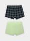 Миниатюра изображения товара Комплект мужских трусов Mark Formelle 411152-2 (р.114-124, клетка на черном/светло-зеленый)