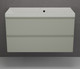 Миниатюра изображения товара Тумба с умывальником Symbolite Манхэттен 100 Plus 2 ящика + Asti 100x45 (подвесная, олива/жасмин)