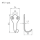 Миниатюра изображения товара Крючок для одежды Нора-М 1 рожк.№2 (желтый)