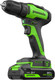 Миниатюра изображения товара Аккумуляторная дрель-шуруповерт Greenworks GD24DD35 бесщеточная 24V / 3704007CUA (с АКБ 2Ач и ЗУ)