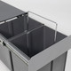Миниатюра изображения товара Корзина мусорная выдвижная AKS 18+18л 400мм / 90 609 (серый)