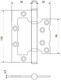 Миниатюра изображения товара Петля дверная Rucetti RFHN-100x75x2.5 SC без врезки (матовый хром)
