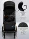 Миниатюра изображения товара Детская прогулочная коляска Amarobaby Handy / AB25-10HANDY/0929 (черный/золотой)