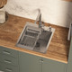 Миниатюра изображения товара Мойка кухонная Basic CL DS Decor 45x50  (сатин, коландер, дозатор)