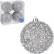 Миниатюра изображения товара Набор шаров новогодних Волшебная страна Сияние серебряное / 110458 (4шт)