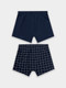 Миниатюра изображения товара Комплект мужских трусов Mark Formelle 411152-2 (р.106-116, клетка на темно-синем/темно-синий)