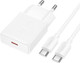Миниатюра изображения товара Зарядное устройство сетевое Hoco N72 + кабель Type-C-Type-C (белый)