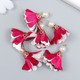 Миниатюра изображения товара Набор цветов для декорирования Арт Узор Цветок 2 с жемчужиной. Малиновый и белый / 9464315