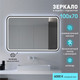 Миниатюра изображения товара Зеркало Алмаз-Люкс Bissau Blaсk 10070dh-6 (с подсветкой, датчиком движения и подогревом)