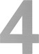 Миниатюра изображения товара Цифра дверная Нора-М Luxe 4 50мм самоклеющаяся (сатин хром, нержавеющая сталь)