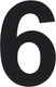 Миниатюра изображения товара Цифра дверная Нора-М Luxe 6 (9) 50мм самоклеющаяся (черный, нержавеющая сталь)