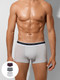 Миниатюра изображения товара Комплект мужских трусов Mark Formelle 411124-3 (р.98-108, светло-серый/серый дым/сливовый)
