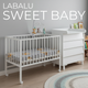 Миниатюра изображения товара Детская кроватка Labalu Sweet Baby с комодом (Colibri, с матрасом Mio Tesoro Magic 60x120)
