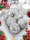 Миниатюра изображения товара Набор шаров новогодних Elan Gallery Серебро с белым / 970168 (6шт)