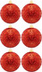 Миниатюра изображения товара Набор шаров новогодних Elan Gallery Красный / 970151 (6шт)