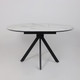 Миниатюра изображения товара Обеденный стол LEPREMO AV 1107 HPL+МДФ раздвижной D1000-1350x750 (белый мрамор/черный)