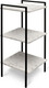 Миниатюра изображения товара Стеллаж Древпром ДП4-12 ЛДСП (мрамор белый/черный матовый)