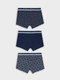 Миниатюра изображения товара Комплект мужских трусов Mark Formelle 411124-3 (р.94-104, надписи на т.синем/т.синий/узор на т.синем)
