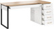 Миниатюра изображения товара Письменный стол Involux Sale 5103 правый (белый премиум/дуб натюрель/металл черный)