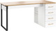 Миниатюра изображения товара Письменный стол Involux Sale 5103 правый (белый премиум/дуб натюрель/металл черный)