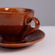Миниатюра изображения товара Чашка с блюдцем AksHome Opalus 200мл (фарфор/каштановый)