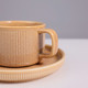Миниатюра изображения товара Чашка с блюдцем AksHome Stria 200мл (фарфор/пшеничный)