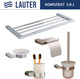 Миниатюра изображения товара Набор аксессуаров для ванной и туалета Lauter 21SH1061 + 21SH1051 + 21SH110А1 + 21SH1151 + 21SH1111 (Chrome, 5 предметов)