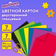 Миниатюра изображения товара Набор цветного картона Юнландия Фламинго / 111318 (7цв)
