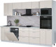 Миниатюра изображения товара Кухонный гарнитур Интерлиния Мила Лайт 3.0-ПМ1 (персидский жемчуг/персидский жемчуг/серый каспий)