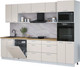 Миниатюра изображения товара Кухонный гарнитур Интерлиния Мила Лайт 3.0-ПМ1 (персидский жемчуг/персидский жемчуг/дуб бунратти)
