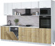 Миниатюра изображения товара Кухонный гарнитур Интерлиния Мила Лайт 3.0-ПМ1 (белый платинум/дуб золотой/белый гранит)