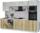 Миниатюра изображения товара Кухонный гарнитур Интерлиния Мила Лайт 3.0-ПМ1 (бетон лайт/дуб золотой/опал светлый)