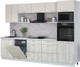 Миниатюра изображения товара Кухонный гарнитур Интерлиния Мила Лайт 3.0-ПМ1 (персидский жемчуг/дуб белый/серый каспий)