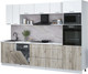 Миниатюра изображения товара Кухонный гарнитур Интерлиния Мила Лайт 3.0-ПМ1 ( белый платинум/дуб серый/белый гранит)