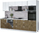 Миниатюра изображения товара Кухонный гарнитур Интерлиния Мила Лайт 3.0-ПМ1 (белый платинум/дуб веллингтон/белый гранит)