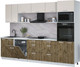 Миниатюра изображения товара Кухонный гарнитур Интерлиния Мила Лайт 3.0-ПМ1 (персидский жемчуг/дуб веллингтон/серый каспий)
