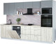 Миниатюра изображения товара Кухонный гарнитур Интерлиния Мила Лайт 3.2-ПМ1 (серебро/дуб белый/опал светлый)