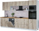 Миниатюра изображения товара Кухонный гарнитур Интерлиния Мила Лайт 3.2-ПМ1 (дуб серый/дуб серый/дуб бунратти)