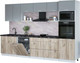 Миниатюра изображения товара Кухонный гарнитур Интерлиния Мила Лайт 3.2-ПМ1 (серебро/дуб серый/кастилло темный)