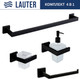 Миниатюра изображения товара Набор аксессуаров для ванной и туалета Lauter 21SH71062 + 21SH71092 + 21SH71072 + 21SH71012 (Matt Black, 4 предмета)