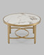 Миниатюра изображения товара Журнальный столик Stool Group Адриана 80x80 / ECT-223-BRCG-BDFL (светлая керамика/сталь шампань)