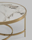 Миниатюра изображения товара Журнальный столик Stool Group Адриана 80x80 / ECT-223-BRCG-BDFL (светлая керамика/сталь шампань)