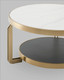 Миниатюра изображения товара Журнальный столик Stool Group Калисто 90x90 / ECT-316-BRCG (светлая и темная керамика/сталь шампань)