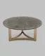 Миниатюра изображения товара Журнальный столик Stool Group Кассия 90x90 / ECT-292-BRCGS-brown 5105-9 (темная керамика/сталь шампань)