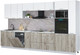 Миниатюра изображения товара Кухонный гарнитур Интерлиния Мила Лайт 3.8-ПМ1  (белый платинум/дуб серый/белый гранит)
